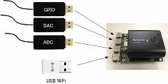 Battery/HUB WiFi+USB GPIO,DAC,ADC
